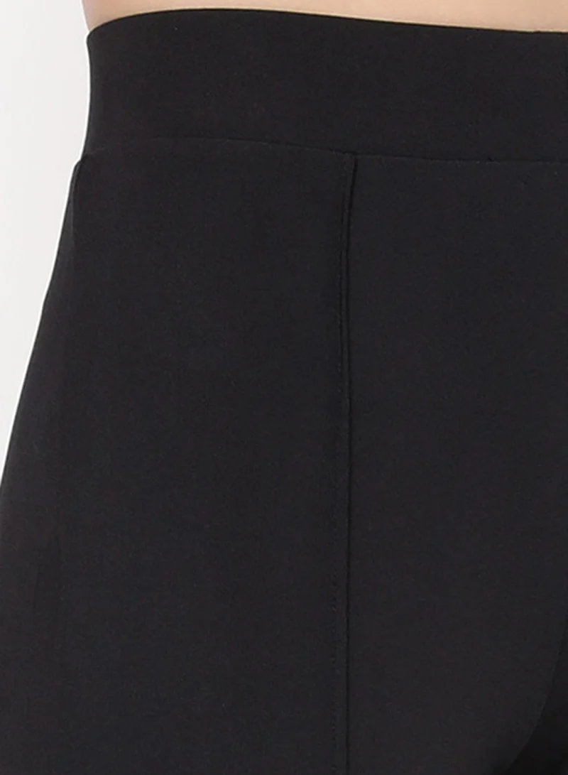 Clovia Black Snug Fit High-Rise Active Straight Pants in Black for Women | Best Price UAE